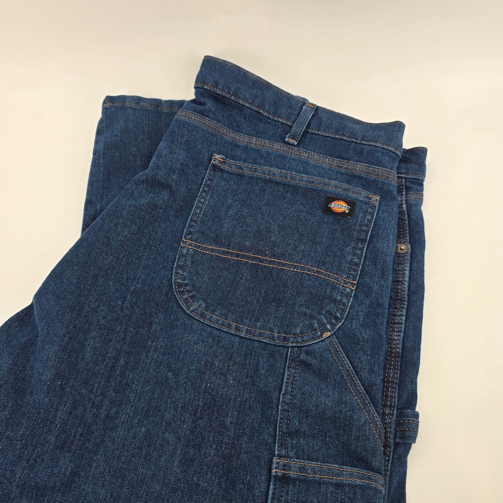 Dickies Carpenter Jeans Mens Flex Relaxed Straight Utility Blue 38x30 NWOT